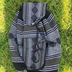 PINZON Hippie Backpack Woven Canvas Rucksack Drawstring